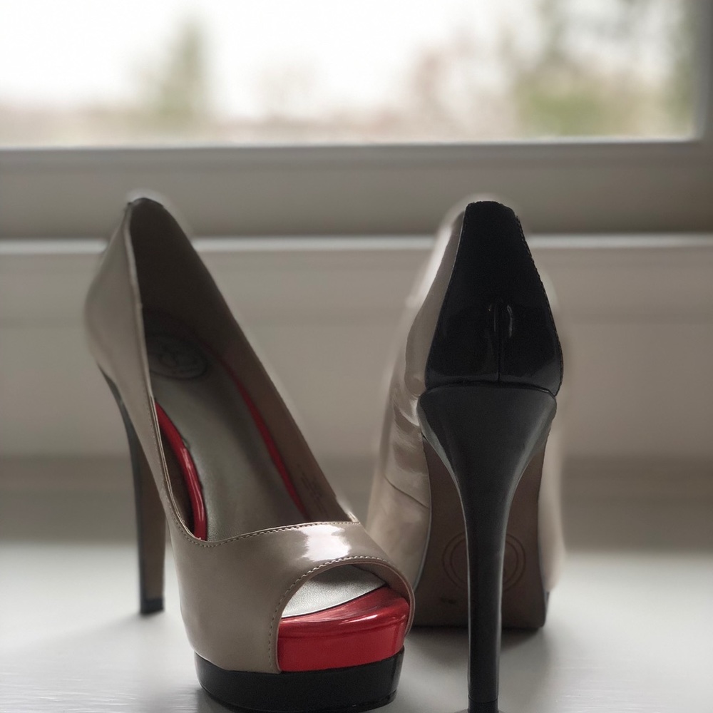 Jessica Simpson Heels Grey Orange US 6 EU 36